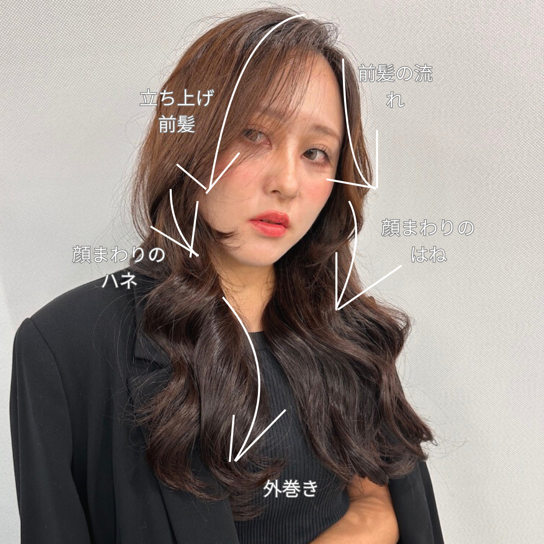 前髪×顔まわりで魅せる 大人のロングレイヤースタイル 🌙