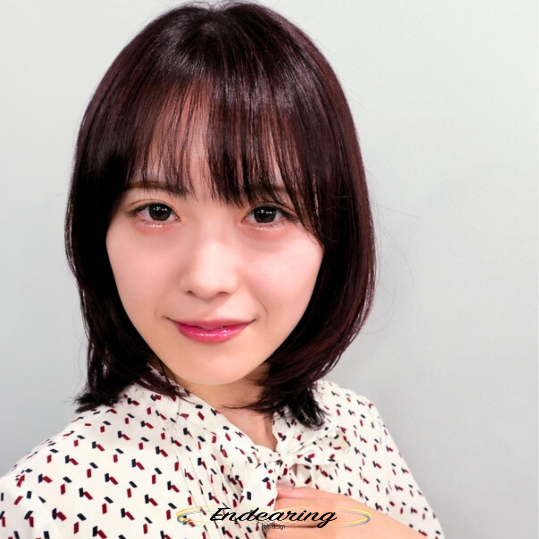 透明感ピンクが映えるレイヤーボブ｜銀座で叶える重く見せない大人可愛いボブスタイル