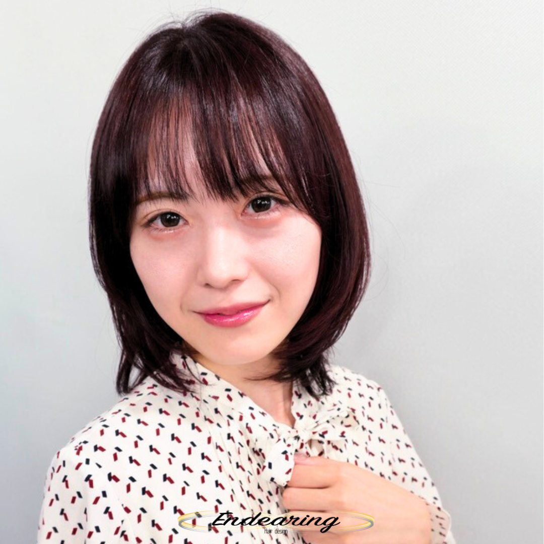 透明感ピンクが映えるレイヤーボブ｜銀座で叶える重く見せない大人可愛いボブスタイル
