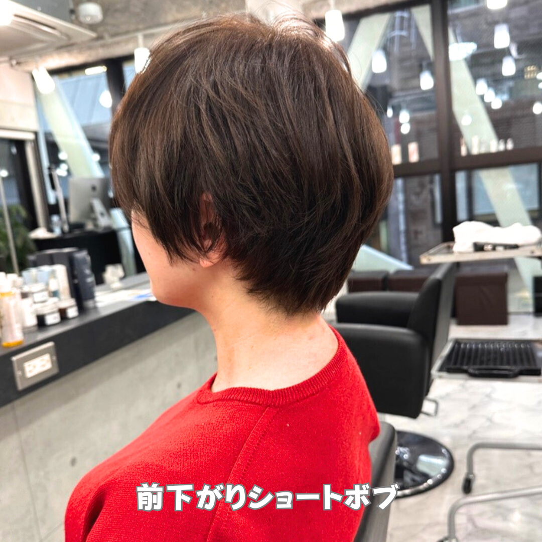 襟足すっきり前下がりショート｜小顔×立体感を叶える大人レイヤーボブ