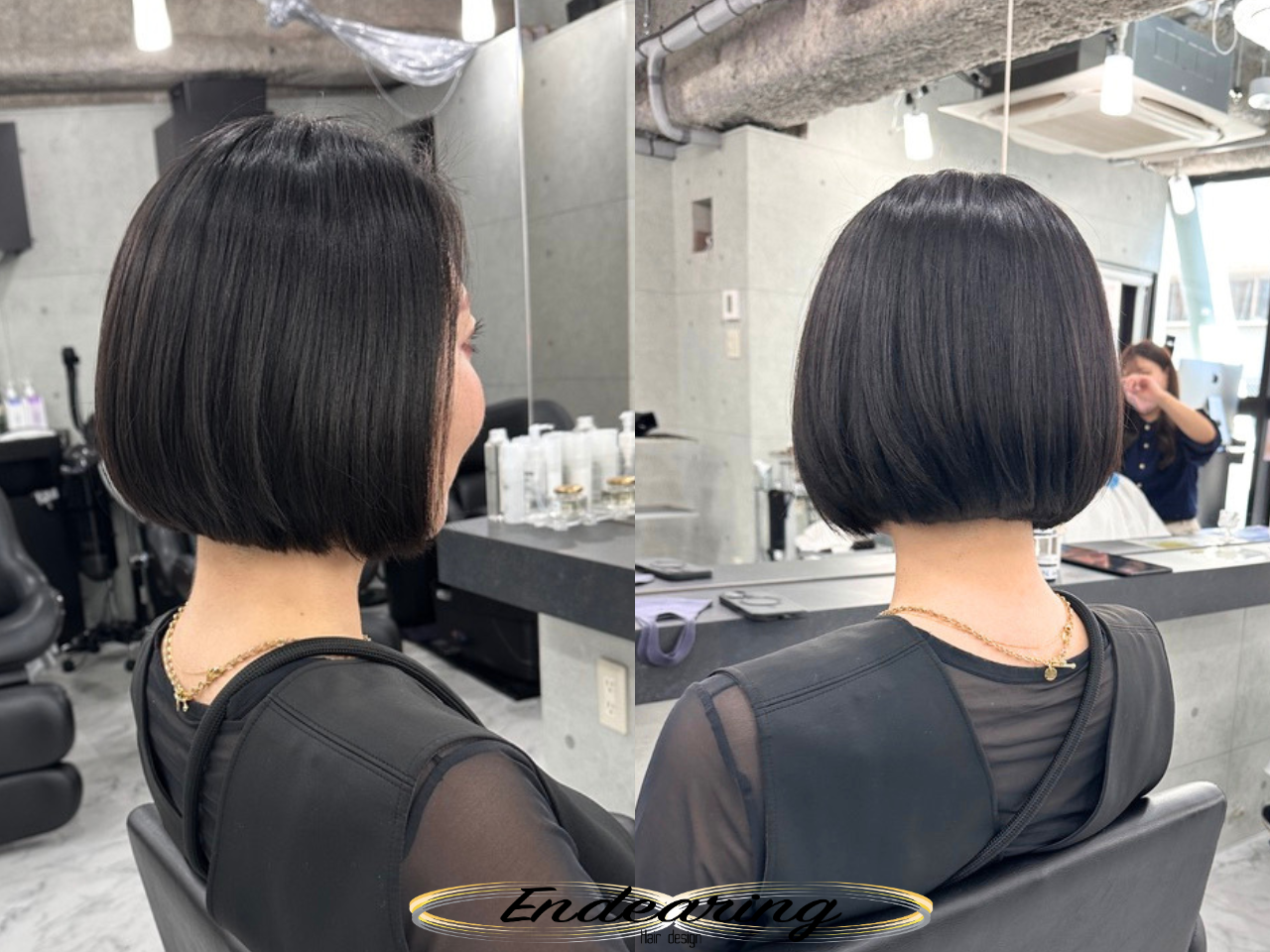 【Endearing銀座】骨格補正で叶える大人の黒髪前下がりボブ｜小顔見せに特化したショートスタイルの新提案