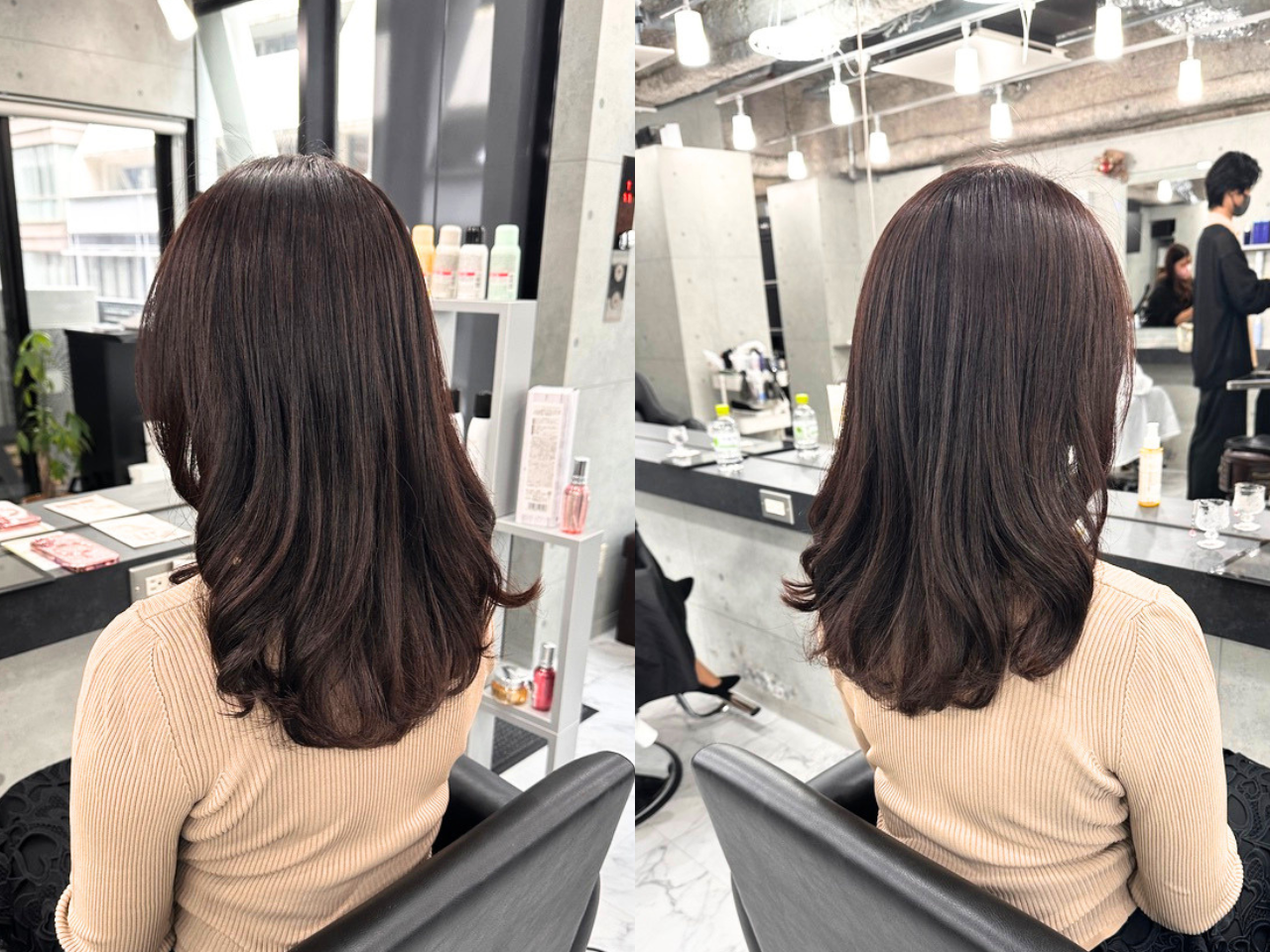 毛先が自然に動く、大人のセミロングデジタルパーマ｜銀座の美容室Endearing