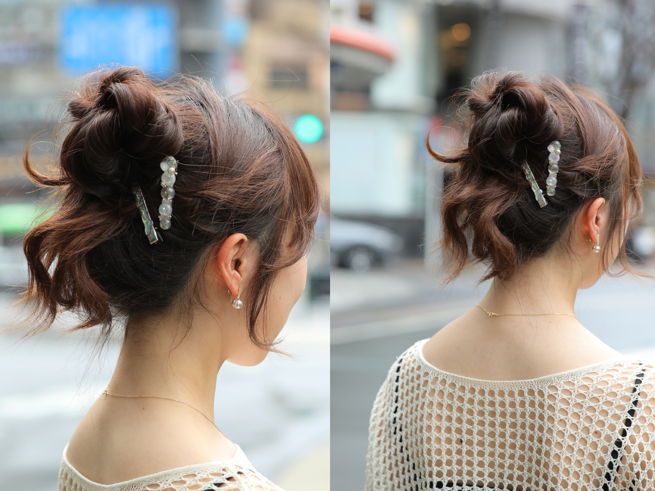 夏におすすめの簡単ヘアアレンジ｜セミロングヘア×ポニーテール×ヘッドアクセサリーで涼しくおしゃれに