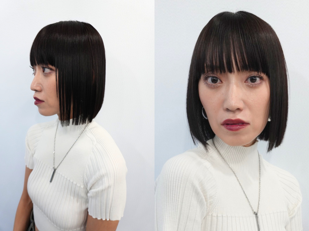前髪あり黒髪ボブ｜大人っぽさと可愛らしさを両立する上品ヘア