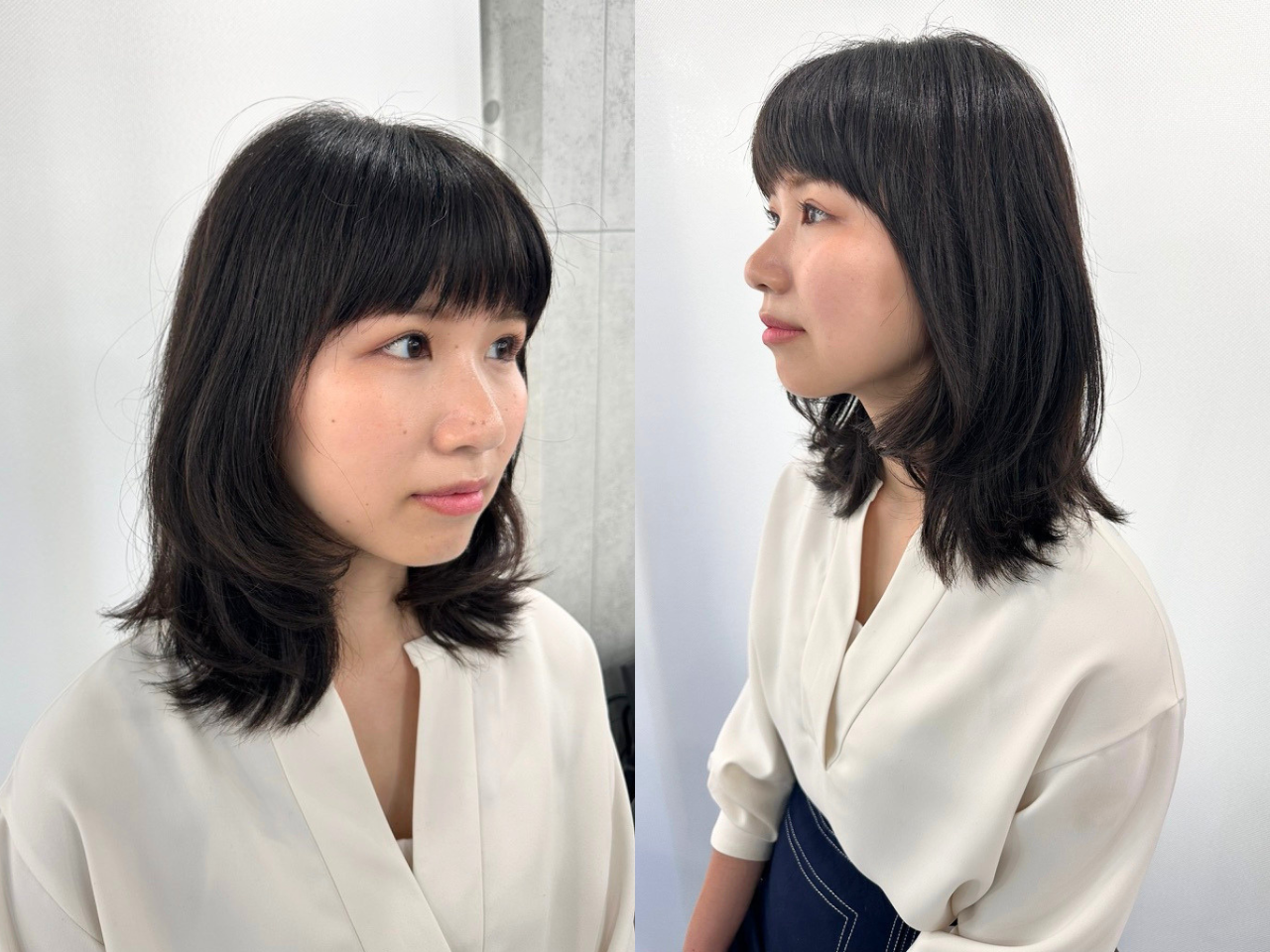 重めバング×顔まわりレイヤー｜黒髪でも垢抜ける小顔ボブ