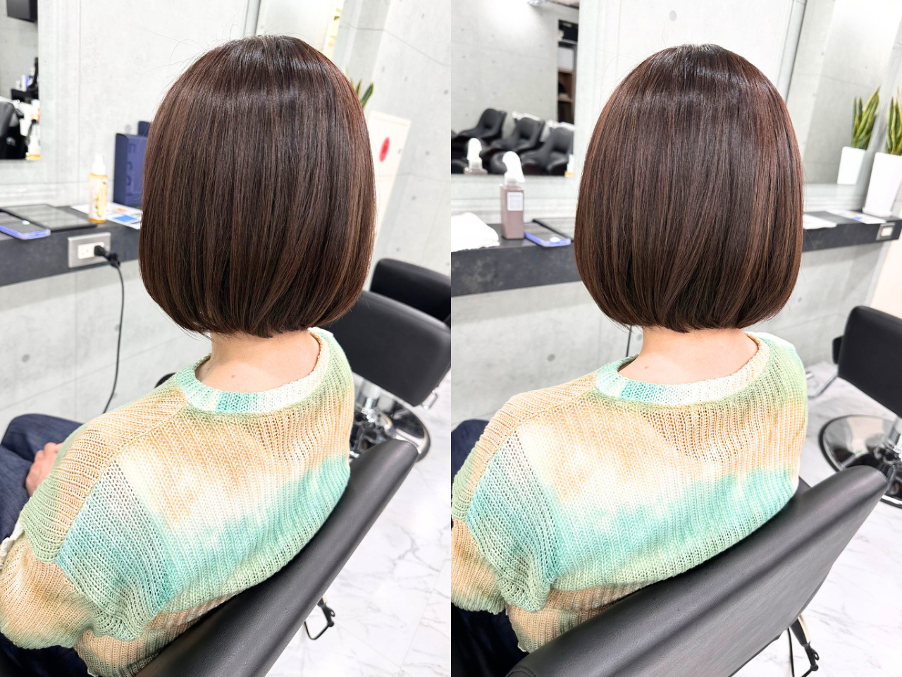 輪郭に自信がない方へ｜前下がりボブとグレージュで叶える艶感小顔ヘア